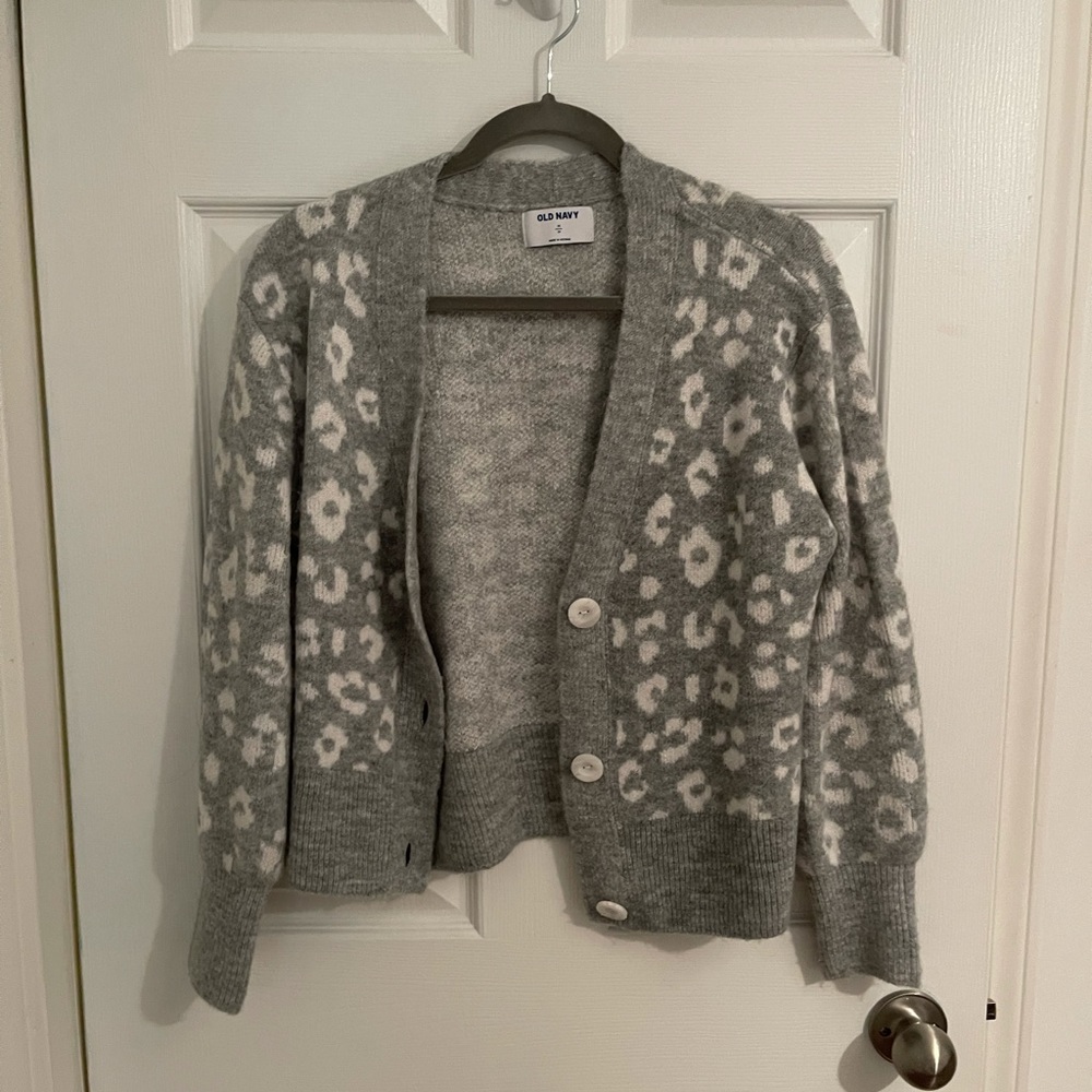 Grey cropped Cardigan